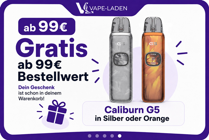 Vape-Laden Uwell Caliburn G5 gratis ab 99€