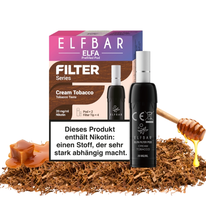 elfbar-elfa-filter-pod-cream-tobacco Elfbar Elfa Filter Pod Cream Tobacco 20 mg/ml