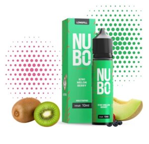 Packung und Flasche NUBO Kiwi Melon Berry Longfill 10 ml zwischen Kiwi, Melone und Beeren