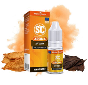 SC AF Tabak Aroma 10 ml Flasche mit getrockneten Tabakblättern