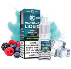 SC Berries Menthol V2 Nikotinsalz Liquid 10 ml, 20 mg/ml, Flasche mit Beeren und Eis