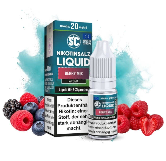 sc-berry-mix-nikotinsalz-liquid-20-mg-10-ml SC Berry Mix Nikotinsalz Liquid 10 ml, 20 mg/ml, Flasche mit gemischten Beeren
