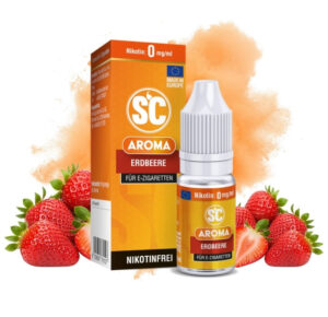 SC Erdbeere Aroma 10 ml Flasche mit Erdbeeren