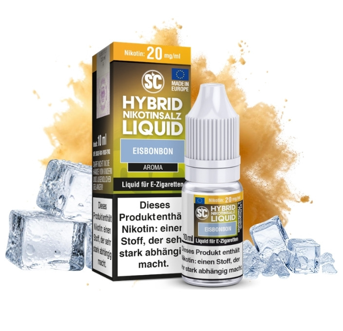 sc-hybrid-eisbonbon-nikotinsalz-liquid-10-ml SC Hybrid Eisbonbon Nikotinsalz Liquid 10 ml Flasche mit Eiskristallen