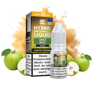 SC Hybrid Green Apple Nikotinsalz Liquid 10 ml Flasche mit grünen Äpfeln