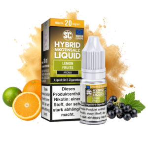 SC Hybrid Lemon Fruits Nikotinsalz Liquid 10 ml Flasche mit Zitronen, Zitrusfrüchten und schwarzen Johannisbeeren
