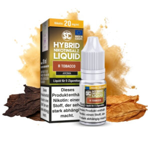 SC Hybrid R Tobacco Nikotinsalz Liquid 10 ml Flasche mit Tabakblättern
