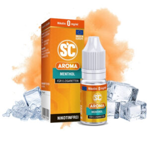 SC Menthol Aroma 10 ml Flasche mit Eiswürfeln