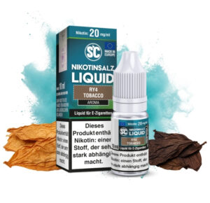 SC RY4 Tobacco Nikotinsalz Liquid 10 ml, 20 mg/ml, Flasche mit Tabakblättern