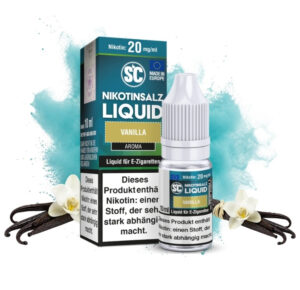 SC Vanilla Nikotinsalz Liquid 10 ml, 20 mg/ml, Flasche mit Vanilleschoten