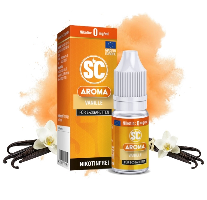 sc-vanille-aroma-10-ml SC Vanille Aroma 10 ml Flasche mit Vanilleschoten