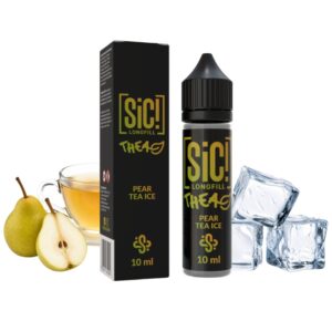 SiC THEA Pear Tea Ice Longfill 10 ml Box und Flasche mit Birnentee, Birnen und Eiswürfeln
