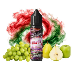 Flasche Twelve Monkeys Haven Longfill 10 ml mit Birne, Traube und Apfel