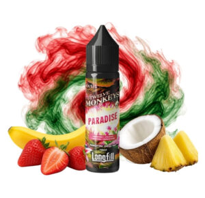 Flasche Twelve Monkeys Paradise Longfill 10 ml mit Erdbeere, Banane, Kokosnuss und Ananas