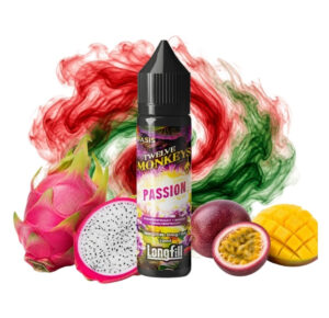Flasche Twelve Monkeys Passion Longfill 10 ml mit Drachenfrucht, Passionsfrucht und Mango
