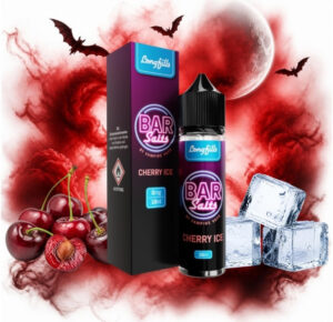 Vampire Vape Bar Salts Cherry Ice Longfill 10 ml Box und Flasche mit Kirschen und Eiswürfeln