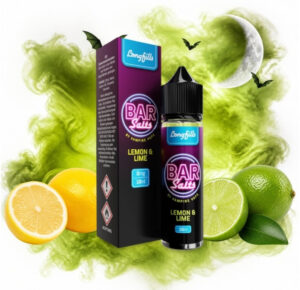 Vampire Vape Bar Salts Lemon Lime Longfill 10 ml Box und Flasche mit Zitronen und Limetten