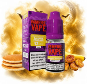 Vampire Vape Caramelised Banana Pancake Liquid 12 mg/ml 10 ml Flasche mit Pfannkuchen und karamellisierten Bananen