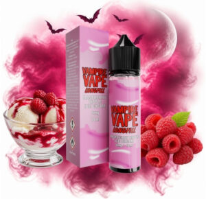 Vampire Vape Raspberry Ripple Ice Cream Longfill 10 ml Box und Flasche mit Vanilleeis mit Himbeersoße und Himbeeren