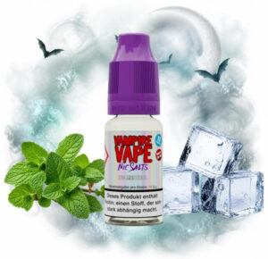 Vampire Vape Ice Menthol Nikotinsalz Liquid 10 ml Flasche mit Minze und Eiswürfeln