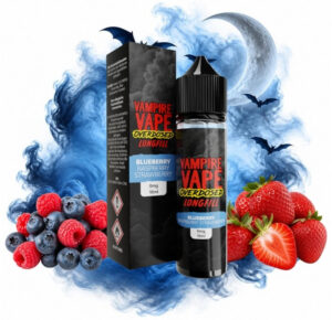 Vampire Vape Overdosed Blueberry Raspberry Strawberry Longfill 10 ml Box und Flasche mit Blaubeeren, Himbeeren und Erdbeeren