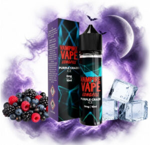 Vampire Vape Purple Craze Ice Longfill 10 ml Box und Flasche mit Waldbeeren und Eiswürfeln