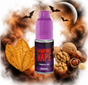 Vampire Vape Tobacco 1961 Liquid 10 ml Flasche mit Tabakblättern und Nüssen