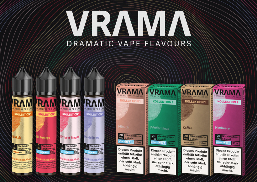 Vrama Nikotinsalz Liquid Banner Vape-Laden