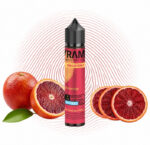 vrama-blutorange-longfill-5-ml Flasche Vrama Blutorange Longfill 5 ml mit Blutorangen vor rotem Fingerabdruck-Motiv