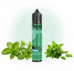 vrama-pfefferminze-longfill-5-ml Flasche Vrama Pfefferminze Longfill 5 ml mit Pfefferminzblättern vor grünem Fingerabdruck-Motiv